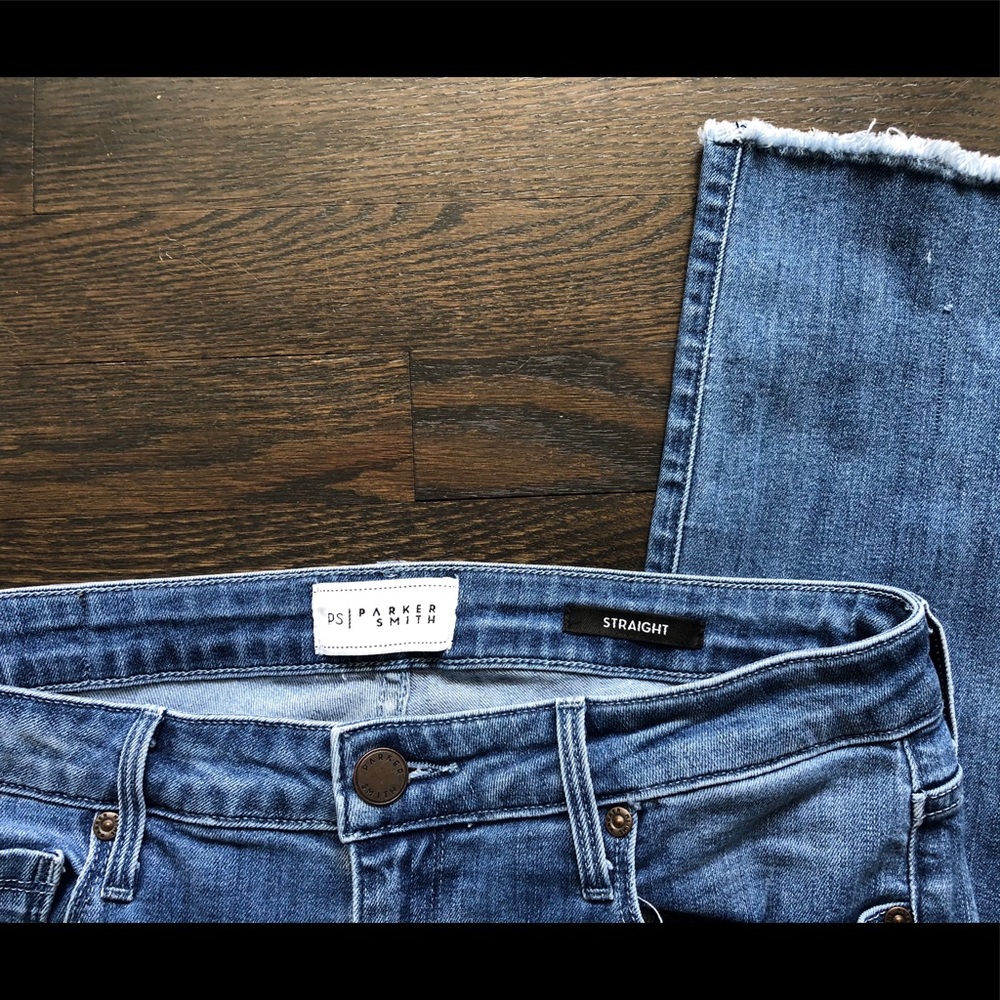 Parker Smith Raw Hem Straight Leg Denim Jean